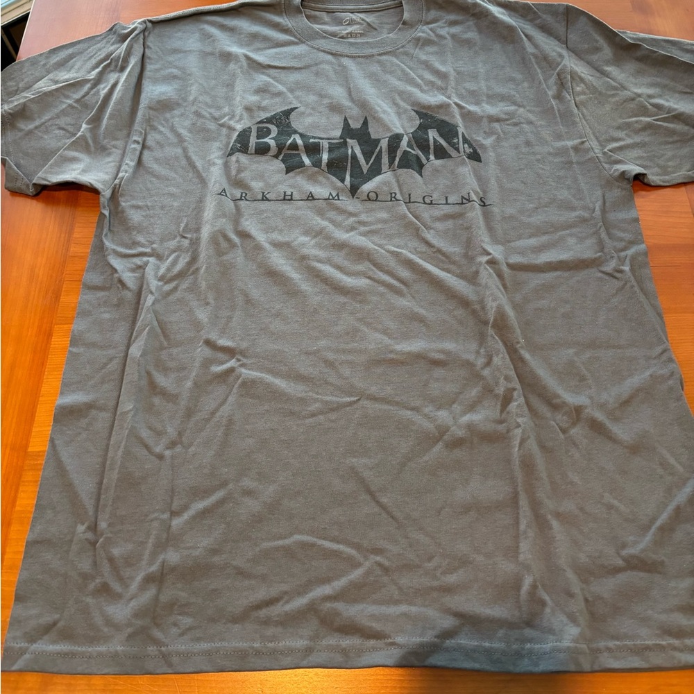 DC Comics Batman Arkham Origins Black Logo Gray T-Shirt